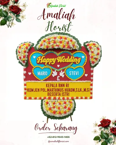 Karangan Papan Bunga Pernikahan di Kemiriombo